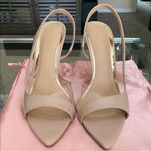 LILIANA Nude Slingback Heels